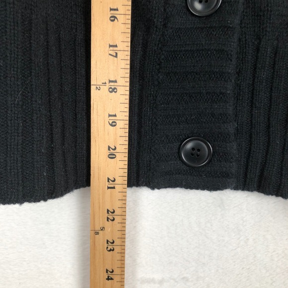 KINROSS Wool Cashmere Geometric Cardigan Sweater Women's XS Navy Gray 3/4 Sleeve - Picture 7 of 9